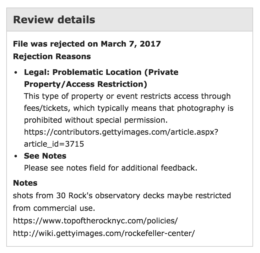 getty rejection